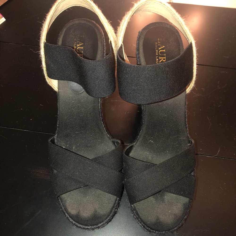 black polo wedges